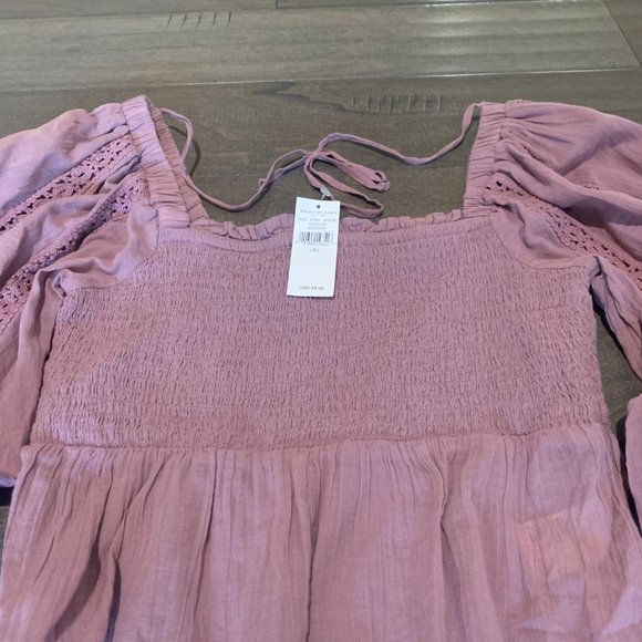 American Eagle Cropped Tie-Back Top | Long Sleeve | Trendy Casual Wear | NWT - Picture 2 of 5